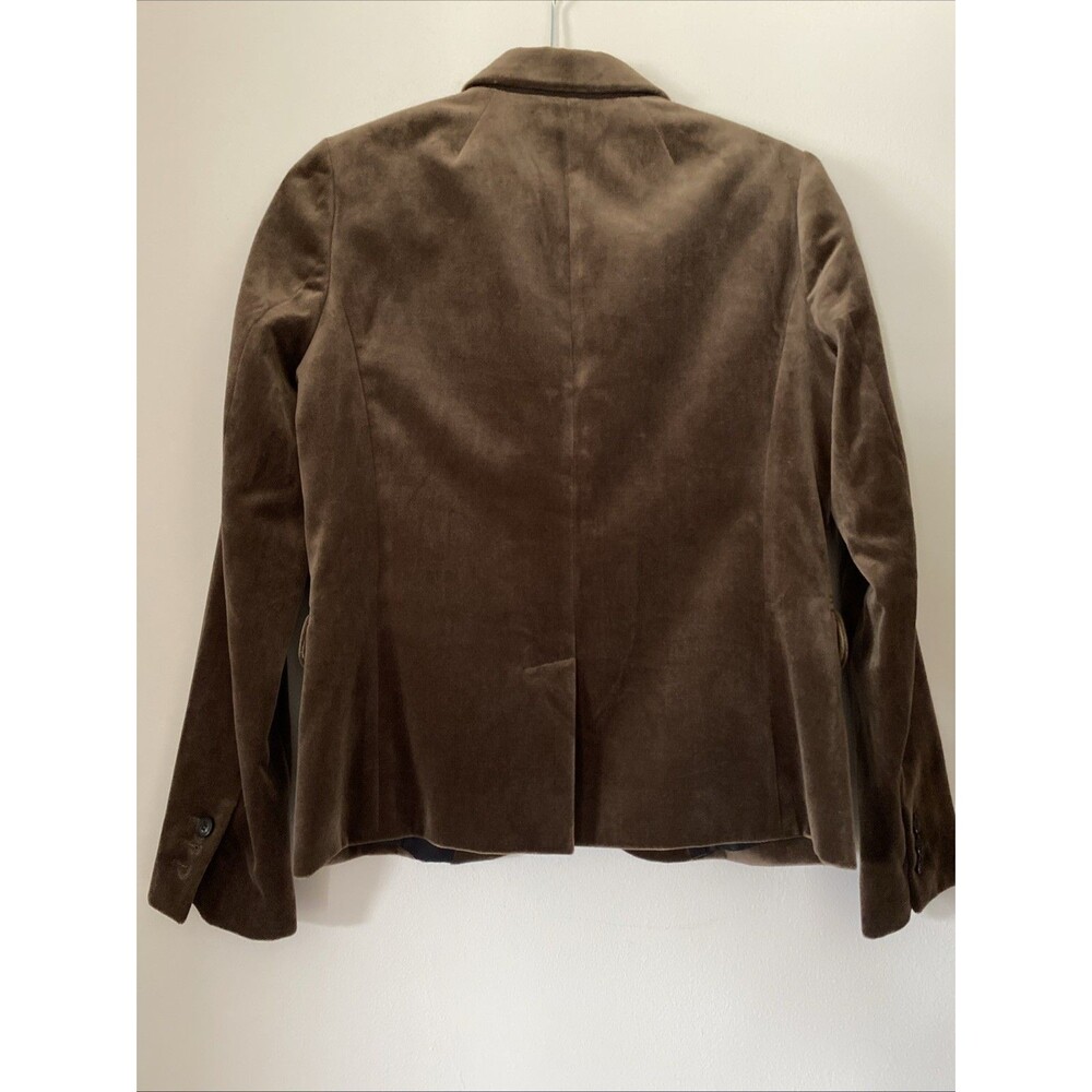 J CREW School Boy Blazer Jacket Brown Velvet Soft Women Sz 4 Cotton (4 - Picture 6 of 6